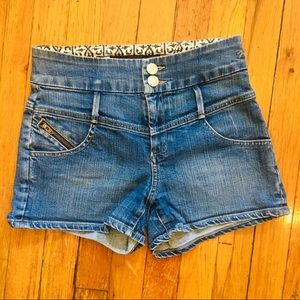 Goldsign High Waisted Denim Blue Jean Shorts sz 26